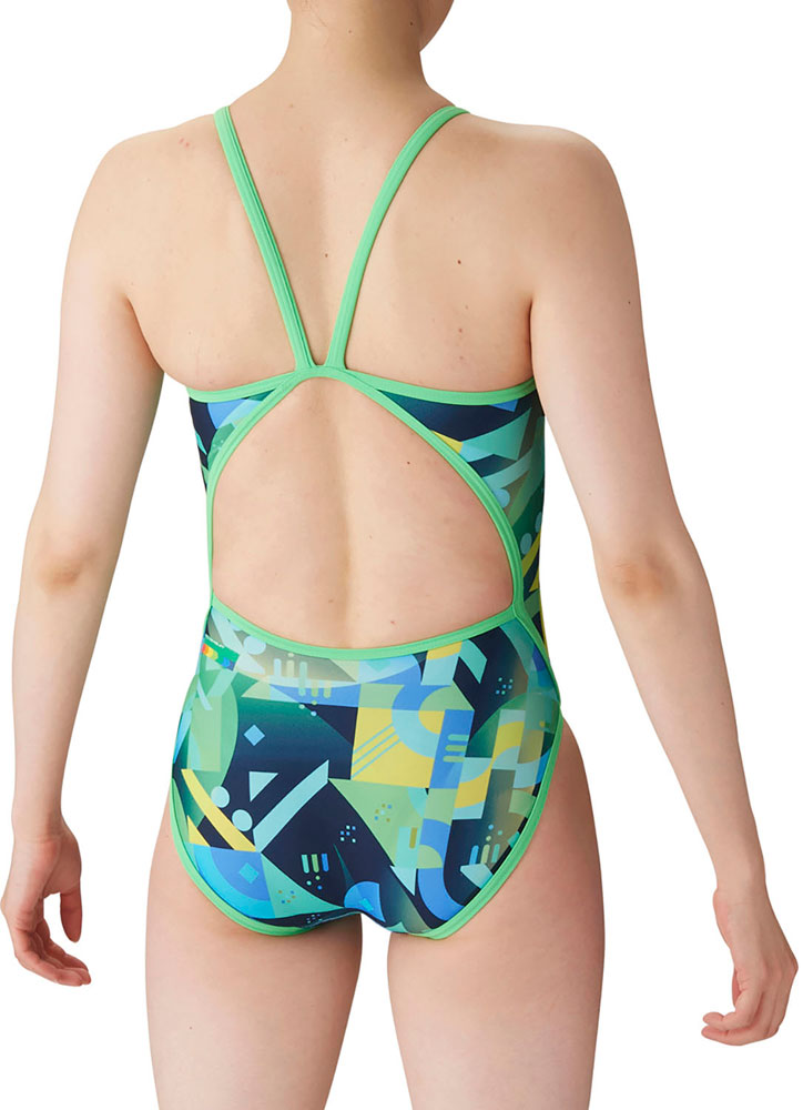 Women's competitive swimming training swimsuit, one piece, open back, for swimming practice