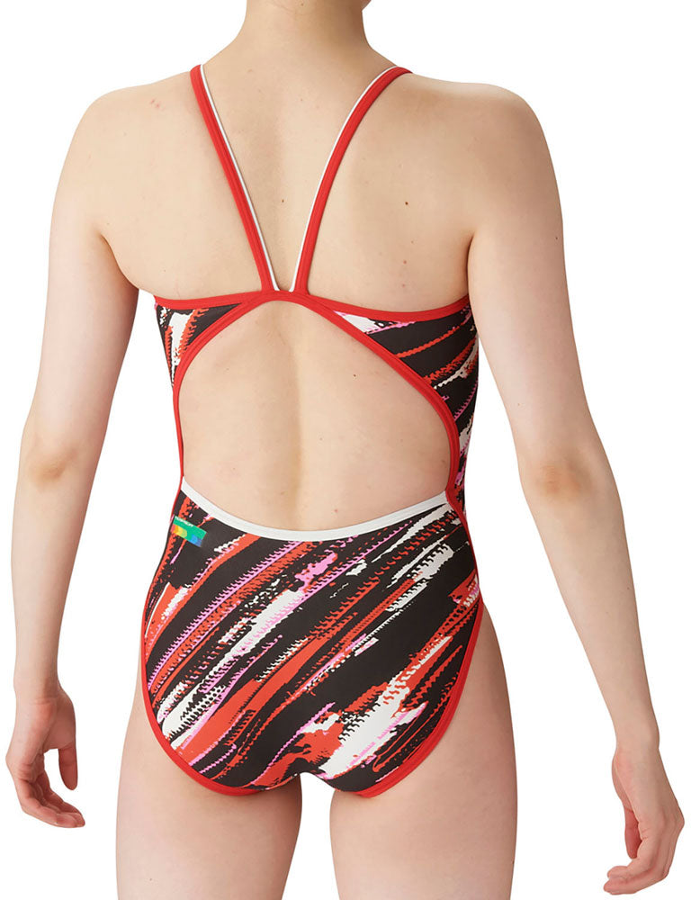 Women's competitive swimming training swimsuit, one piece, open back, for swimming practice