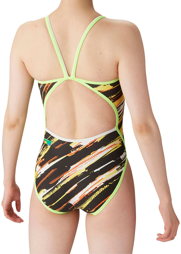 Women's competitive swimming training swimsuit, one piece, open back, for swimming practice