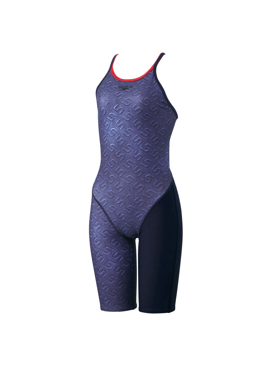 Women's competitive swimming training swimsuit, denim turns kneeskin, for swimming practice