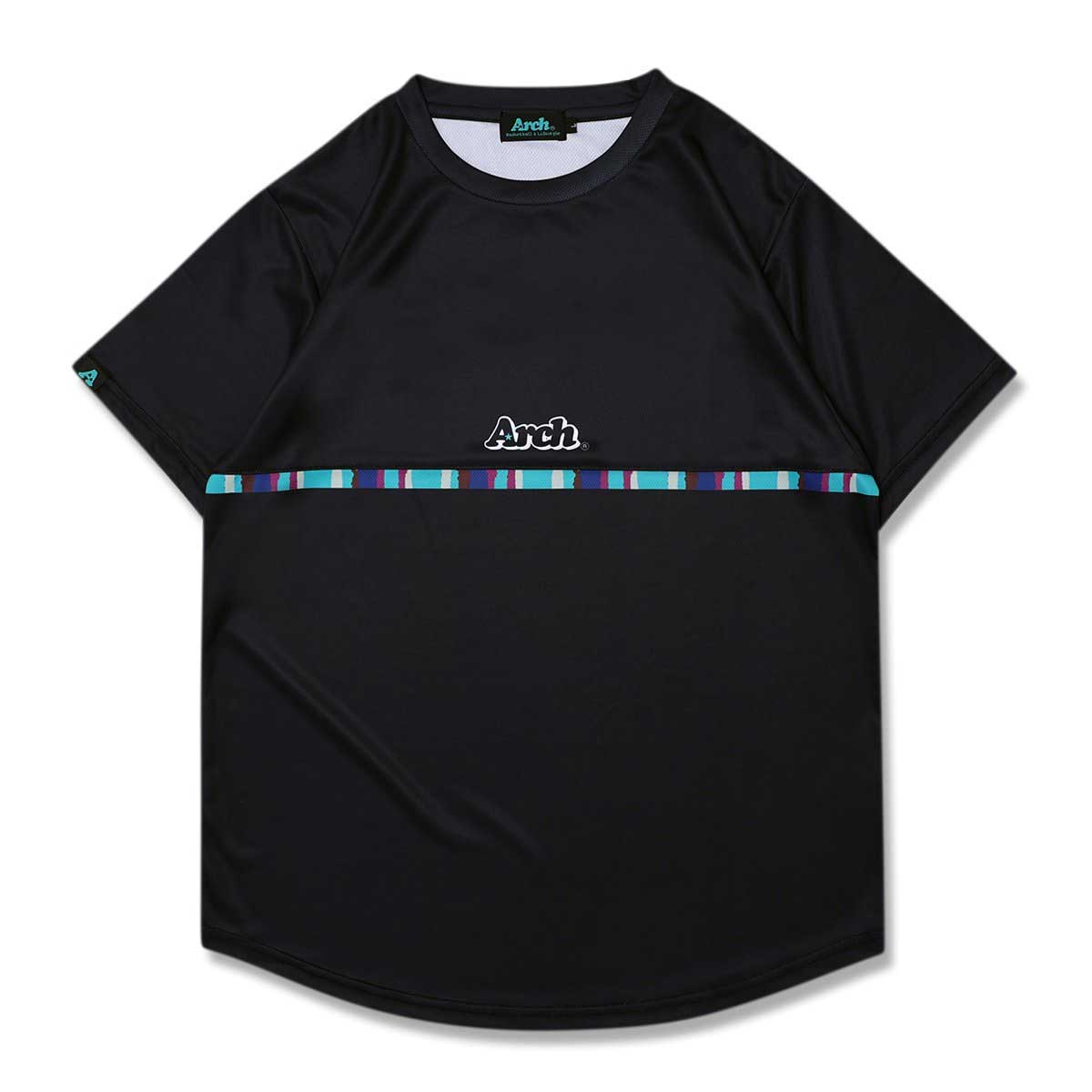 Arch paint stripe tee DRY バスケットTシャツ SYほーとスリーブ