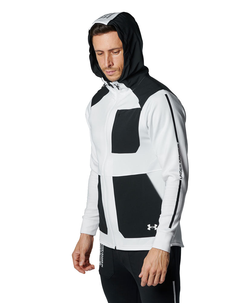 メンズ UAアーマーニット フルジップ ジャケット ＆ ジョガーパンツ ジャージ上下セット