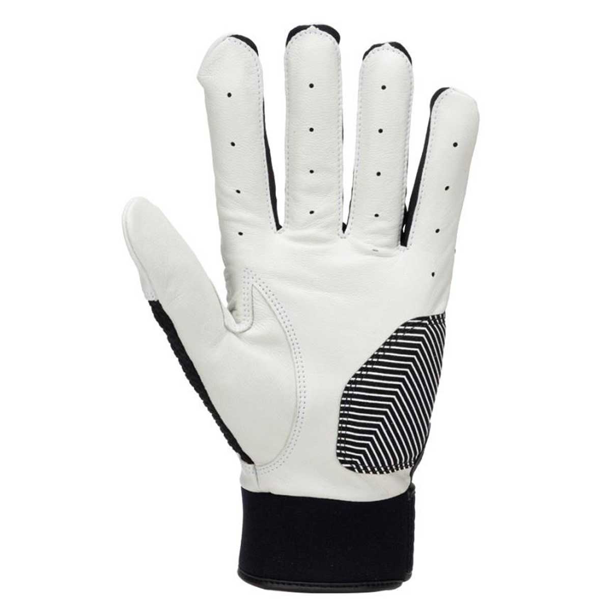 Batting gloves with patch logo for both hands, made of natural leather