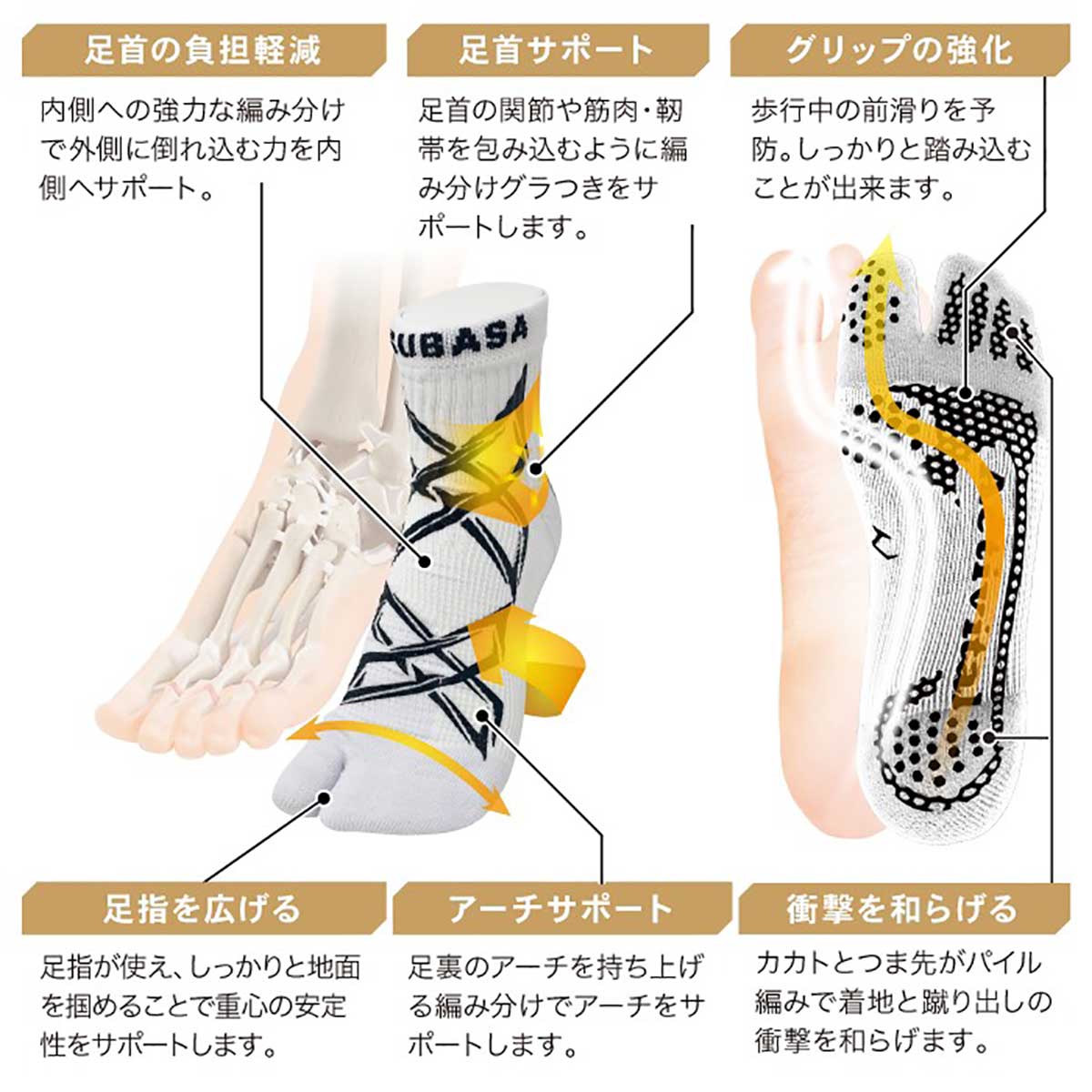 Activital Foot Supporter Double X Long Sports Socks Grip