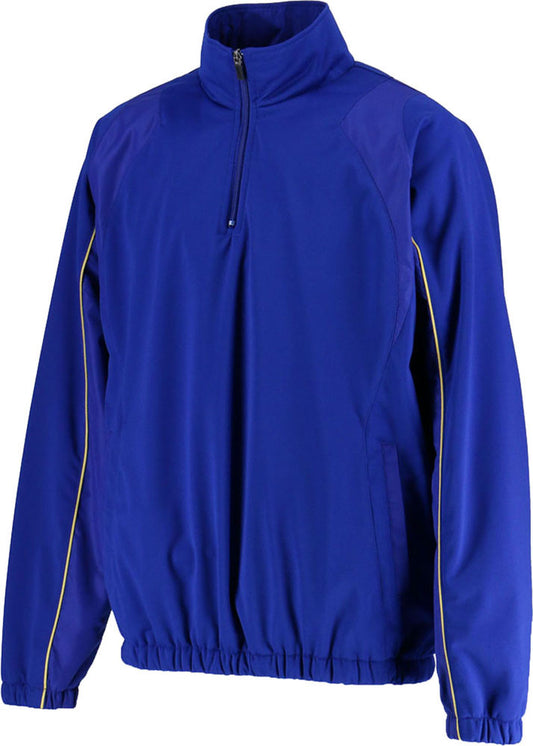 Baseball half-zip jumper, cold weather warm-up