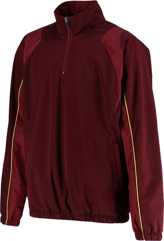 Baseball half-zip jumper, cold weather warm-up