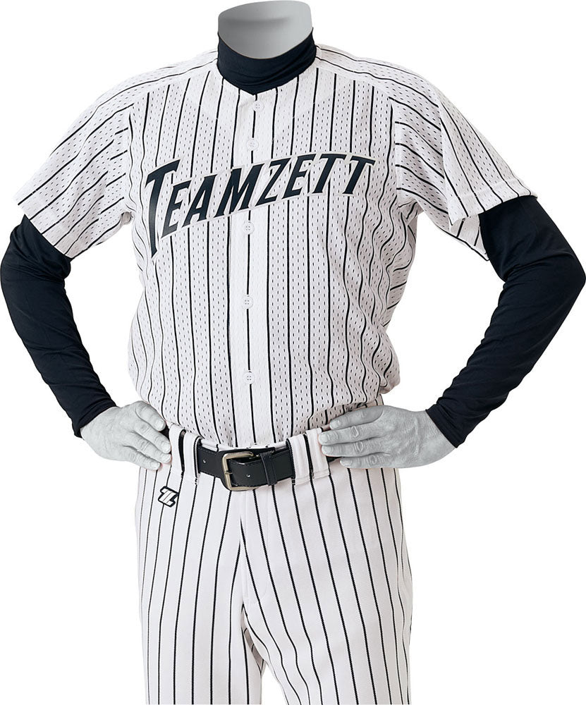 Baseball uniform shirt, regular stripe mesh full open